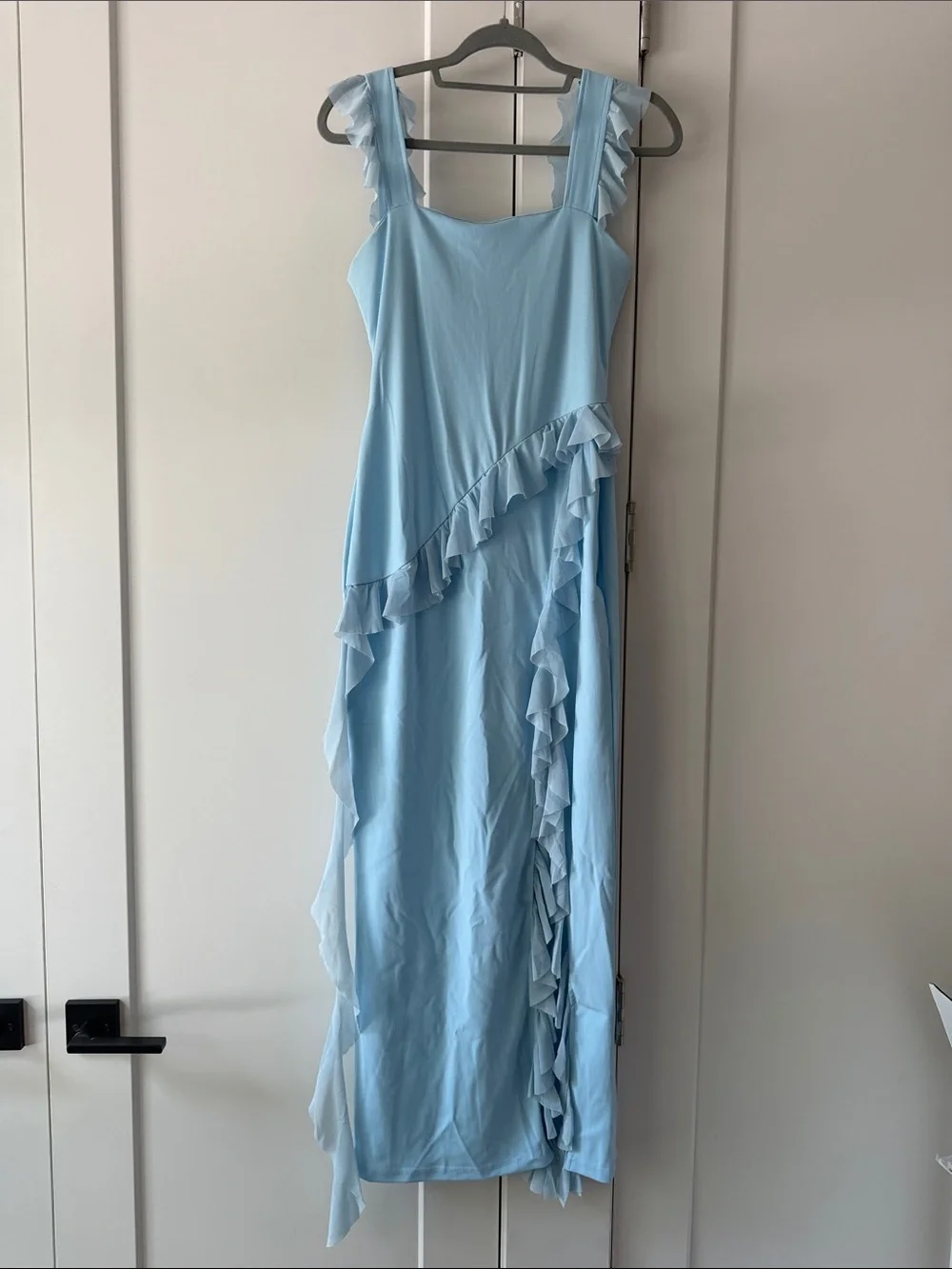 Light Blue Ruffled Maxi Dress - Picture 1 of 3